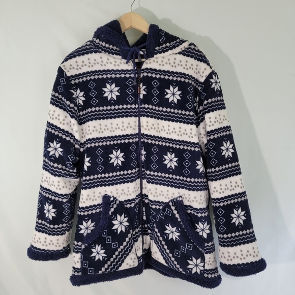 TRAIL CREST Women's Blur/White Flush Nordic Sherpa Lined Jacket Size XS Pockets - Picture 2 of 12